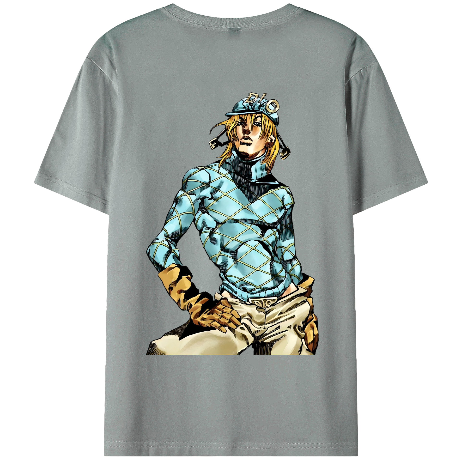 （画像用） ジョジョの奇妙な冒険 ディオ?ブランドー JoJo's Bizarre Adventure Dio Brando 綿100％ メンズ半袖Tシャツ（バックプリント） 通気性